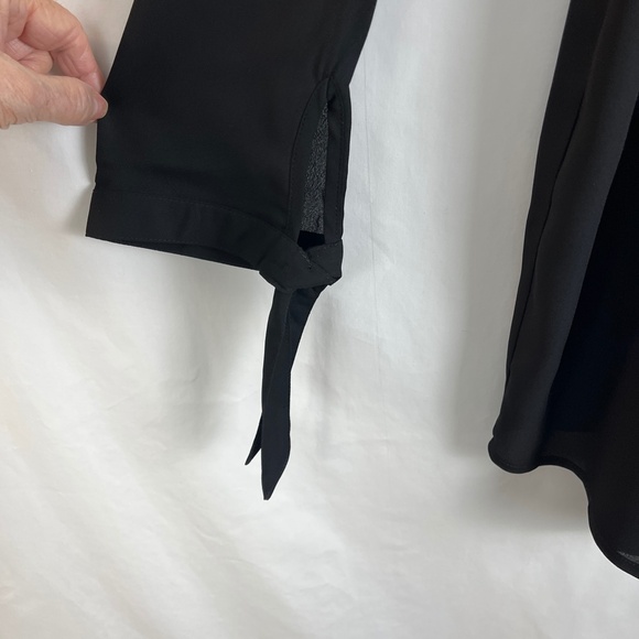 Elle Chiffon Tunic Length Black Top Size XL - Picture 6 of 11